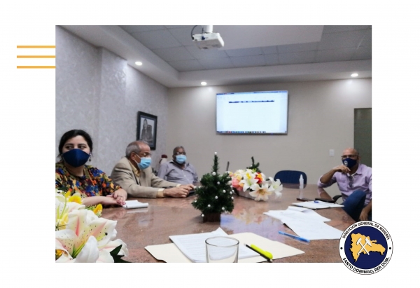 Reunión de coordinación entre funcionarios del Ministerio de Energía y Minas y de la Dirección General de Minería, para la celebración del día del Larimar.